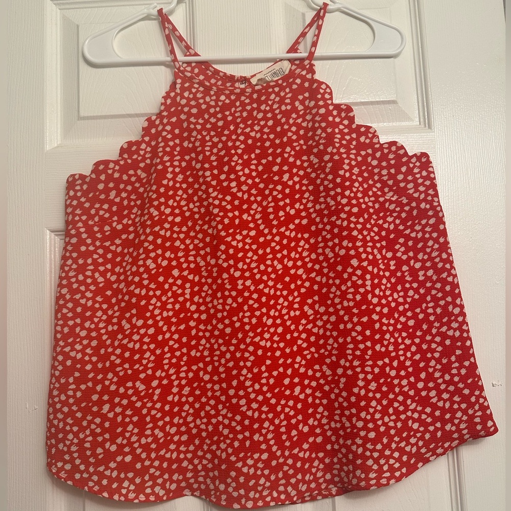 Sweet Wanderer Red and White Flowy Sleeveless Top